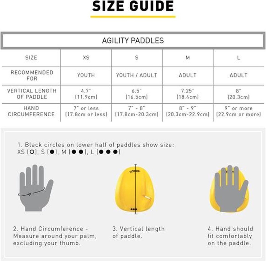 Agility strapless paddles - L