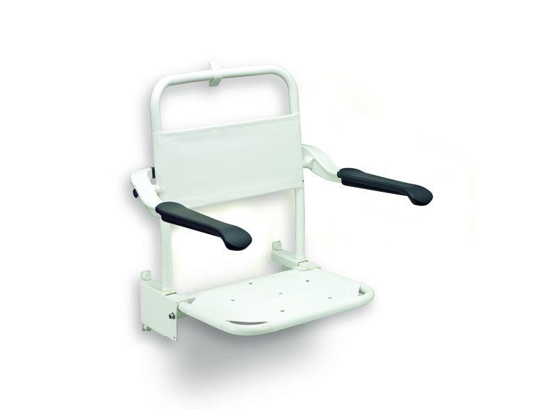 Douchezit kort - RVS/ wit