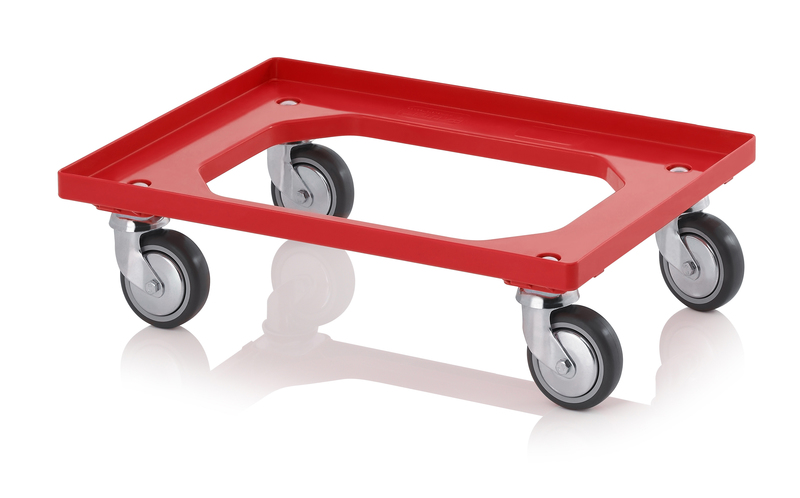 Transportrollers compact met rubberen wielen. 4 zwenkwielen