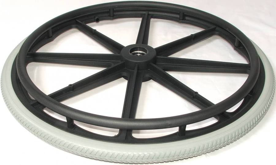 Wiel 24" kunststof met hoepel en massieve band