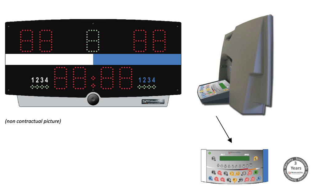 Draagbare display waterpolo - 220V - indoor pool - Readablility 35m - Digits 9cm