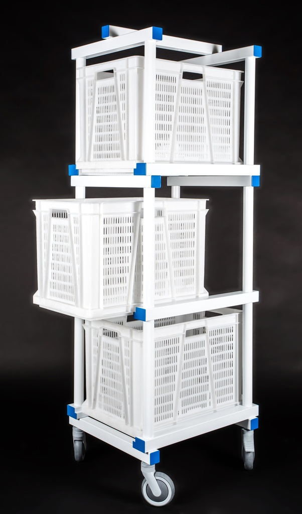 THREE LEVEL CRATE TROLLEY 540X630X1640H MM 