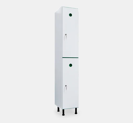 LOCKER WITH ADJUSTABLE PLASTIC LEGS 1 COLUMN, 2 DOORS