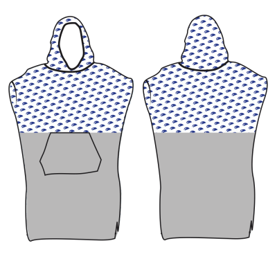 Terry microfiber poncho top Print