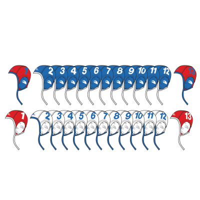 Waterpolo caps - New generation - Complete set of 26 pcs 